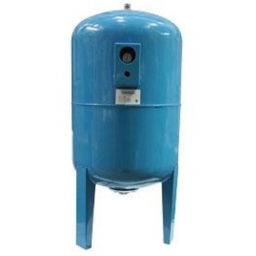 Гидроаккумулятор UNIPUMP 150л для хол. воды,  вертикальный, синий, с манометром, корпус- сталь, мембрана-EPDM 1"...