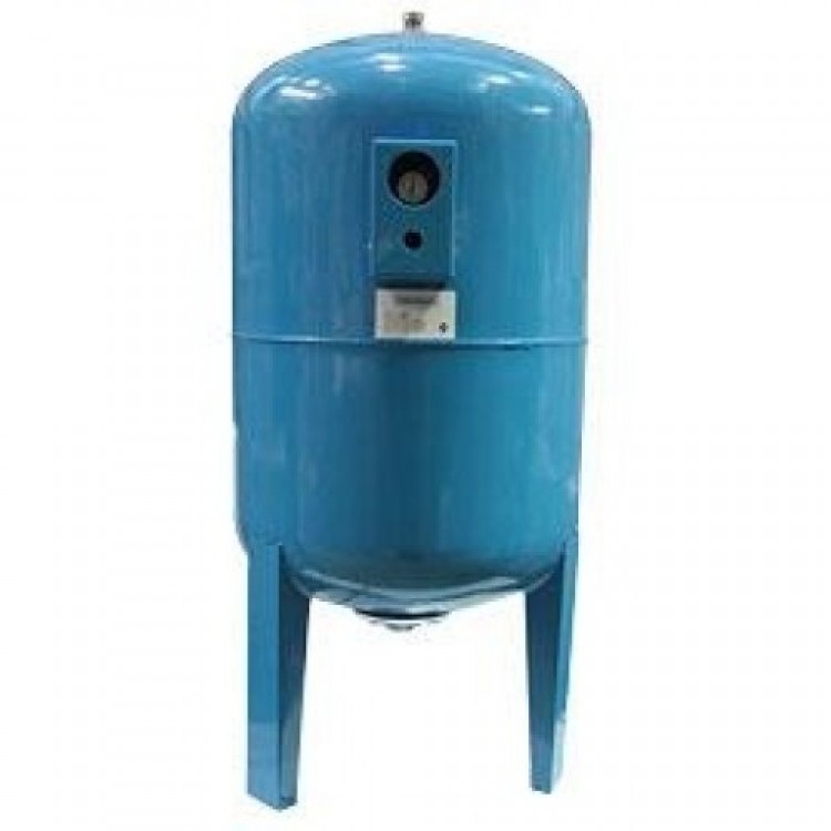 Гидроаккумулятор UNIPUMP 150л для хол. воды,  вертикальный, синий, с манометром, корпус- сталь, мембрана-EPDM 1"