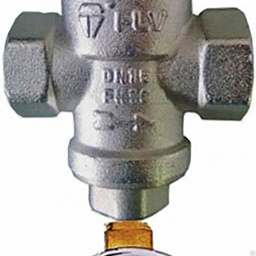 Клапан редукционный  для воды с манометром 1/2 никель HLV поршневой ...