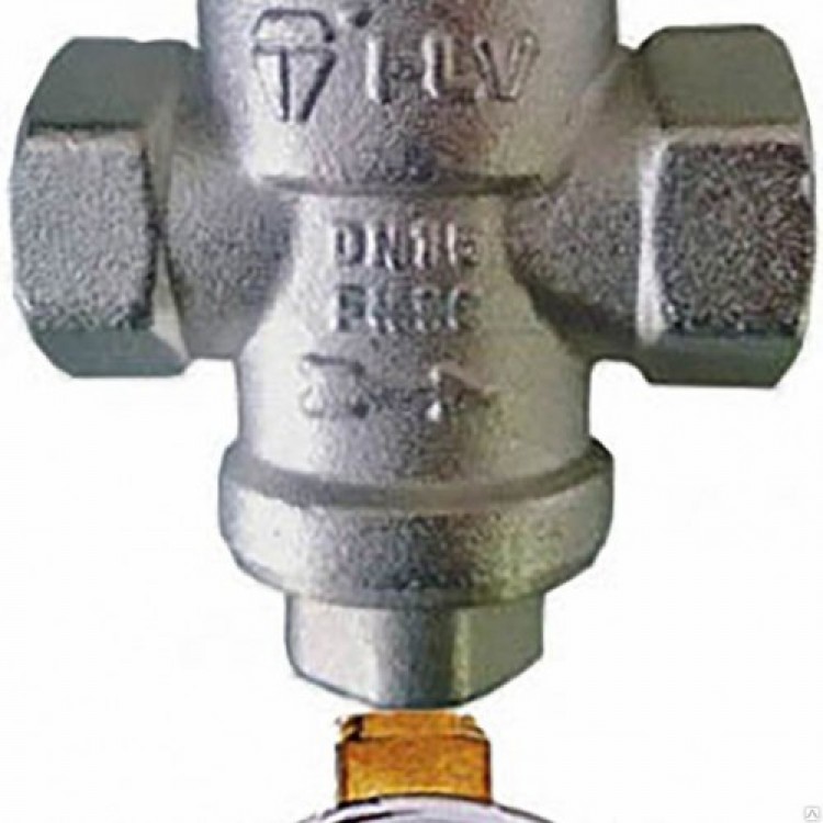 Клапан редукционный  для воды с манометром 1/2 никель HLV поршневой 