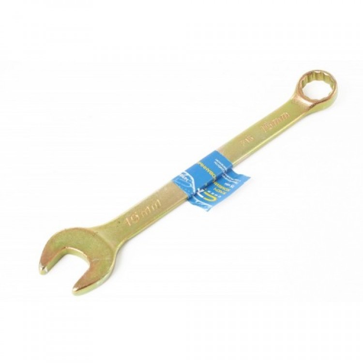 Ключ комбинированный 19 мм желтый цинк СИБРТЕХ / 14983