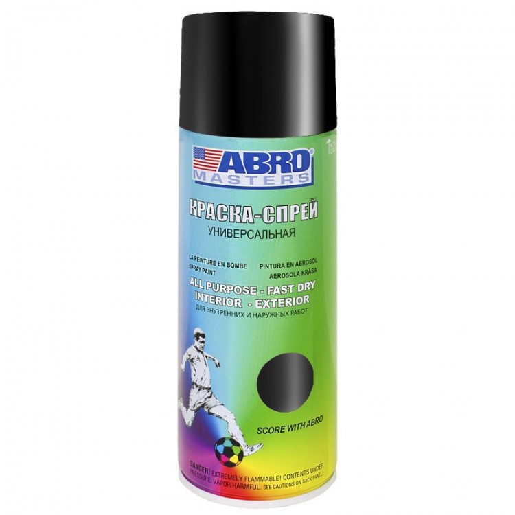 Краска-спрей черная матовая ABRO Masters SP-011-AM