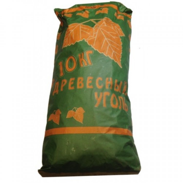 Уголь древесный  10лит. (1,8кг) зеленый пакет