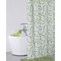 Штора для ванной  Flower Lace, 200*200  зеленый (4...
