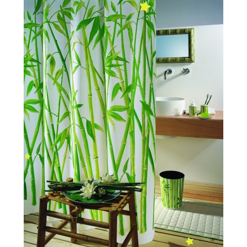 Штора для ванной  MILARDO Bamboo зеленый 180*180 PEVA 510V180M11...