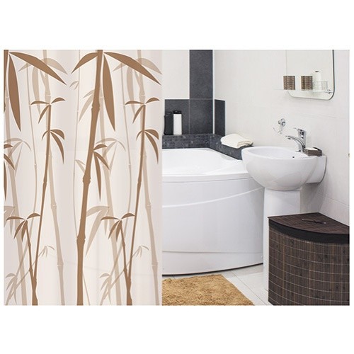 Штора для ванной  MILARDO Bamboo коричневый 180*180 PEVA 511V180M11...