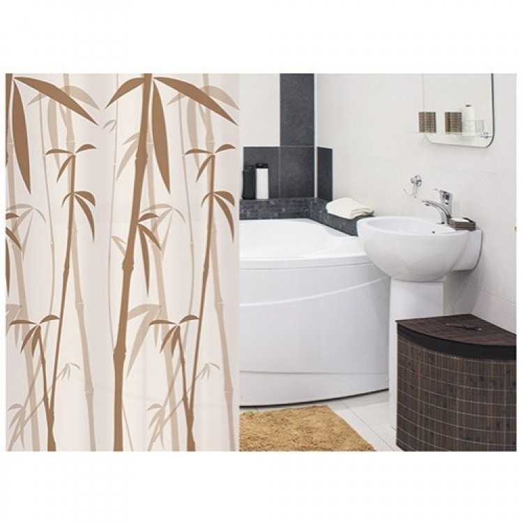 Штора для ванной  MILARDO Bamboo коричневый 180*180 PEVA 511V180M11