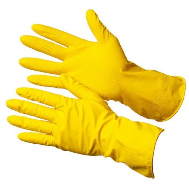 Перчатки резиновые (латексные) желтые р-р S КОШКИН ДОМ