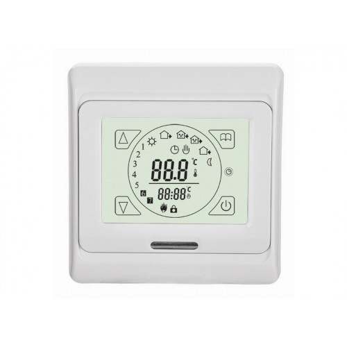 Терморегулятор для тепл. полов Еastec E 91.716 (3.5 кВт) аналог 720 белый (НК) электр.програм. ...