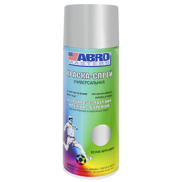 Краска-спрей алюминиевая ABRO Masters SP-0026-AM