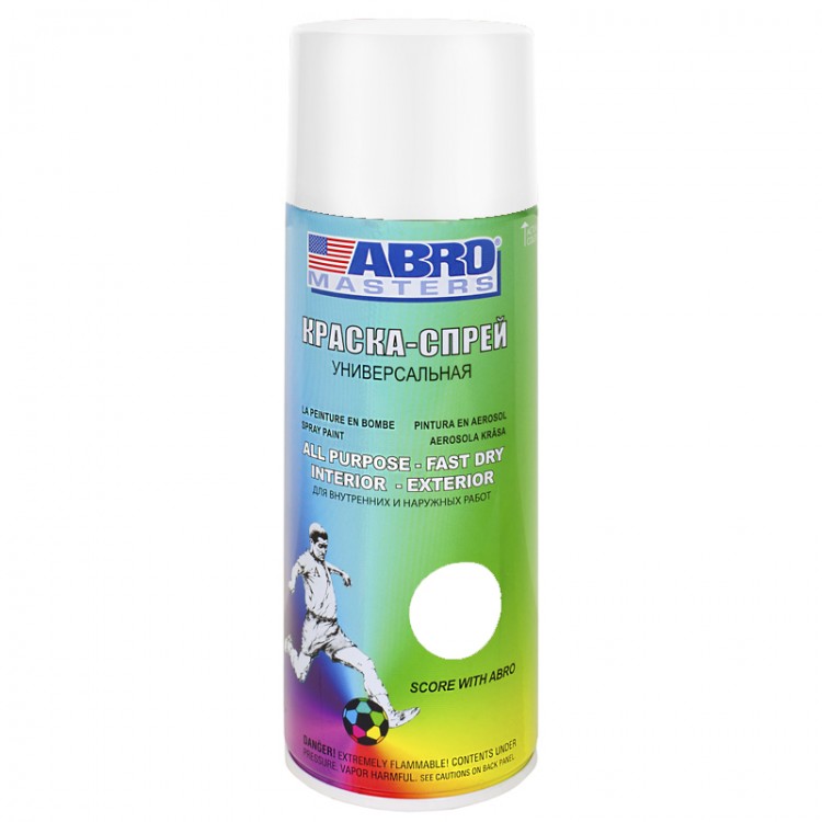 Краска-спрей белая глянцевая ABRO Masters SP-016-AM