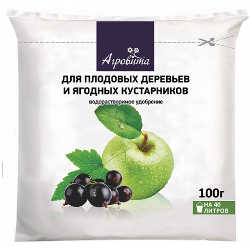 Удобрение Агровита MIX  (полив под корень) для плодовых деревьев и ягодных культур 100гр...