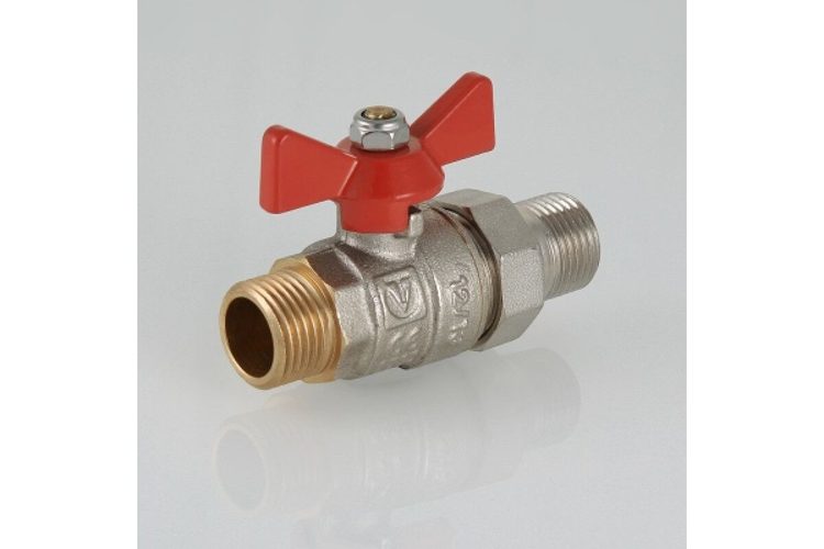 Кран шаровый американка   3/4" ш/ш бабочка никель HLV-Optima